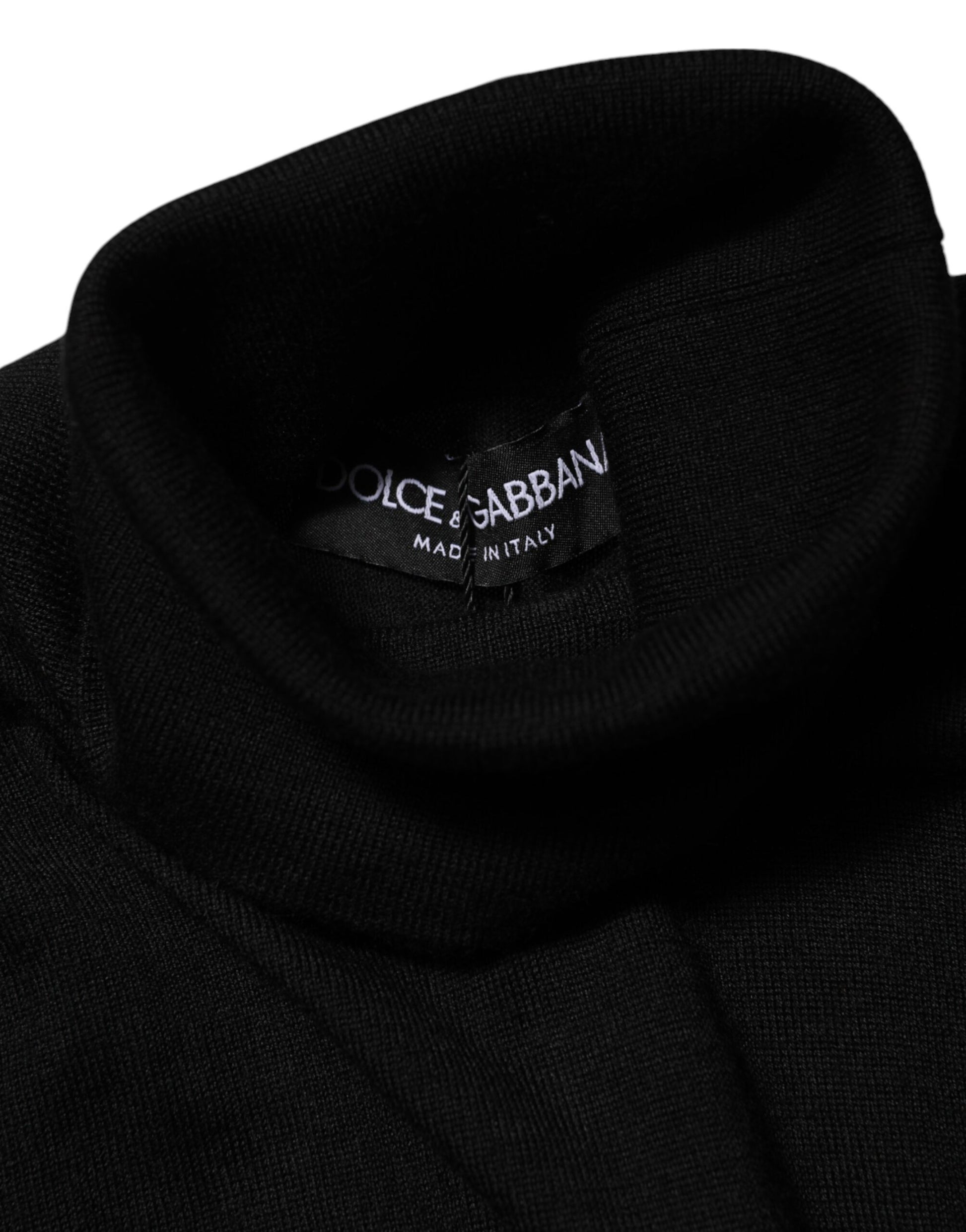 Black Cashmere Turtleneck Pullover Sweater