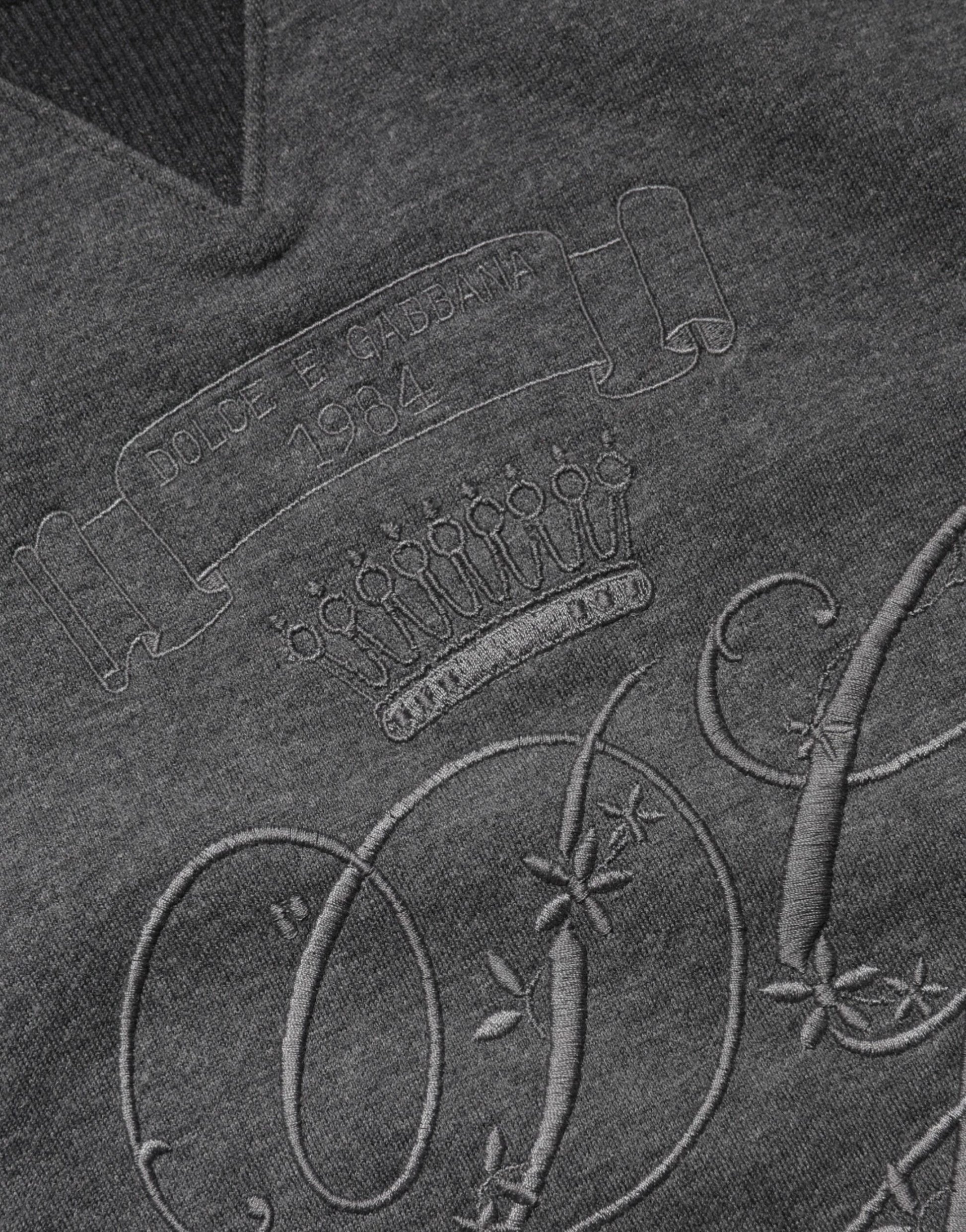 Gray DG Logo Embroidered Pullover Sweater