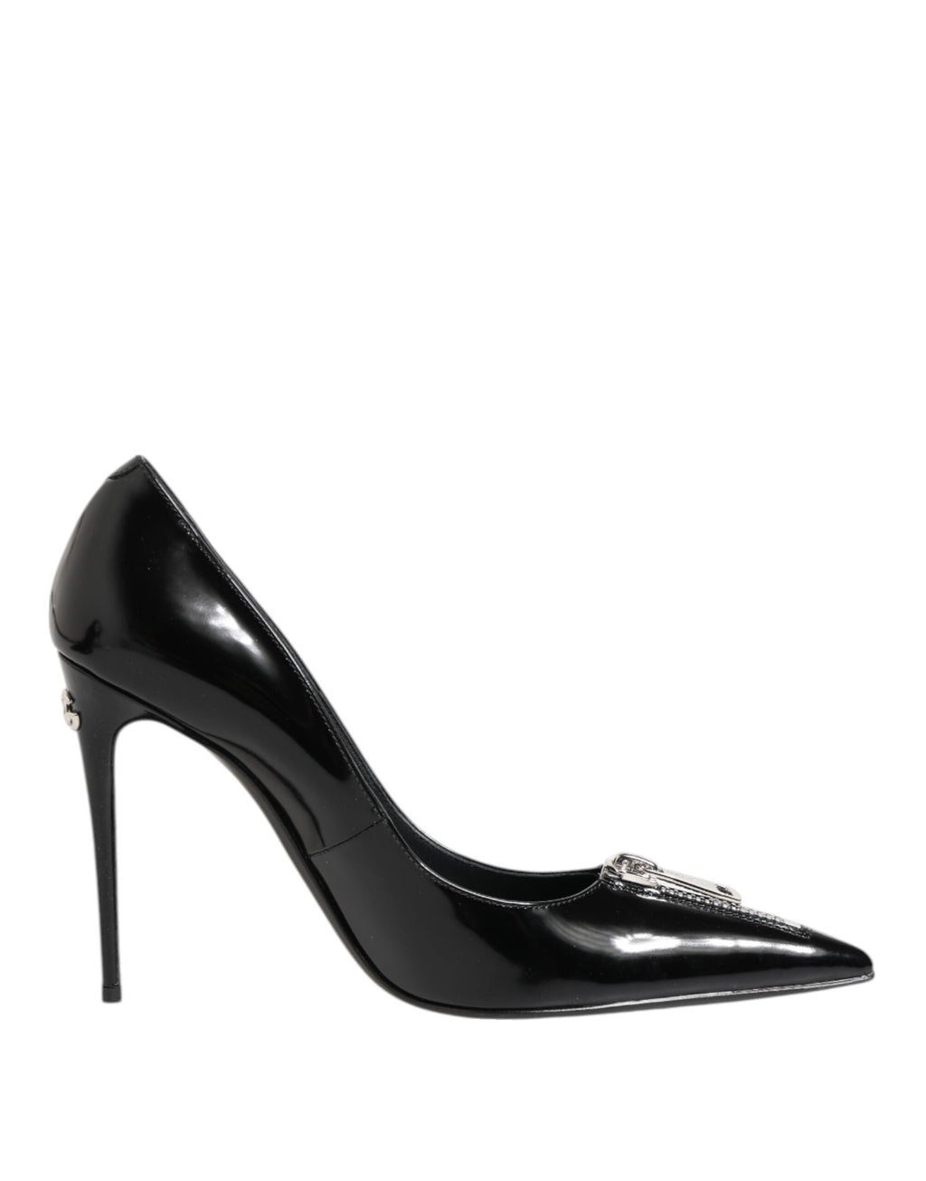 Black Patent Leather Zipper Heels Pumps Shoes