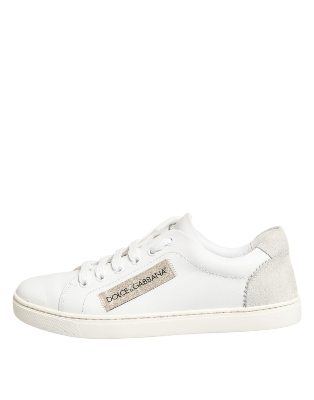 White Gray Leather Low Top Sneakers Shoes