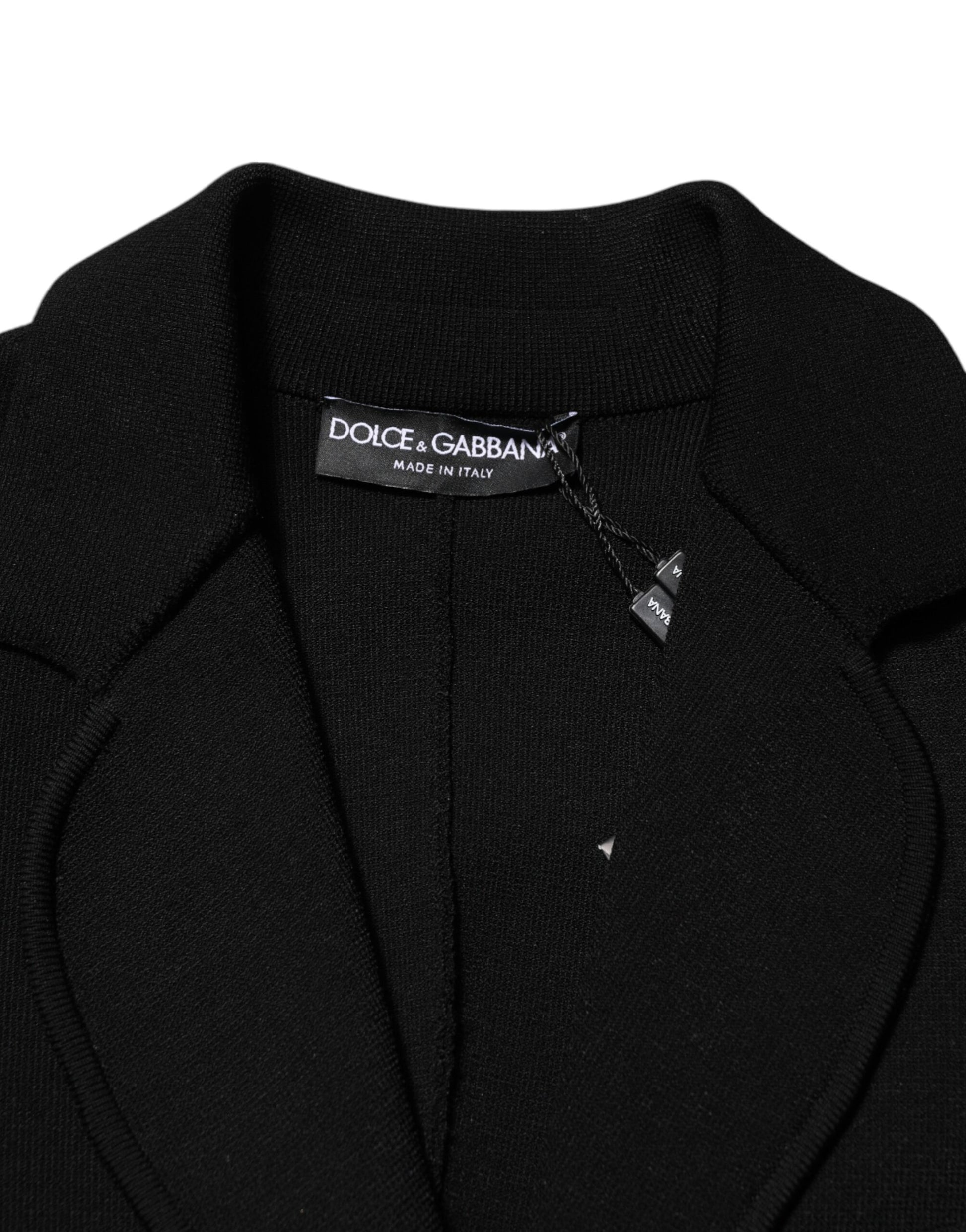 Black Viscose Single Breasted Blazer Jacket