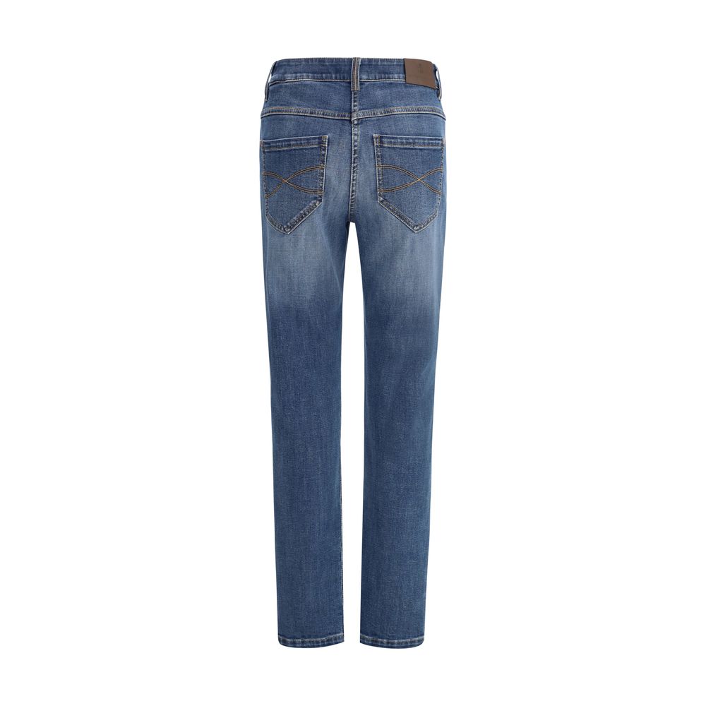Blue Cotton Skinny Jeans