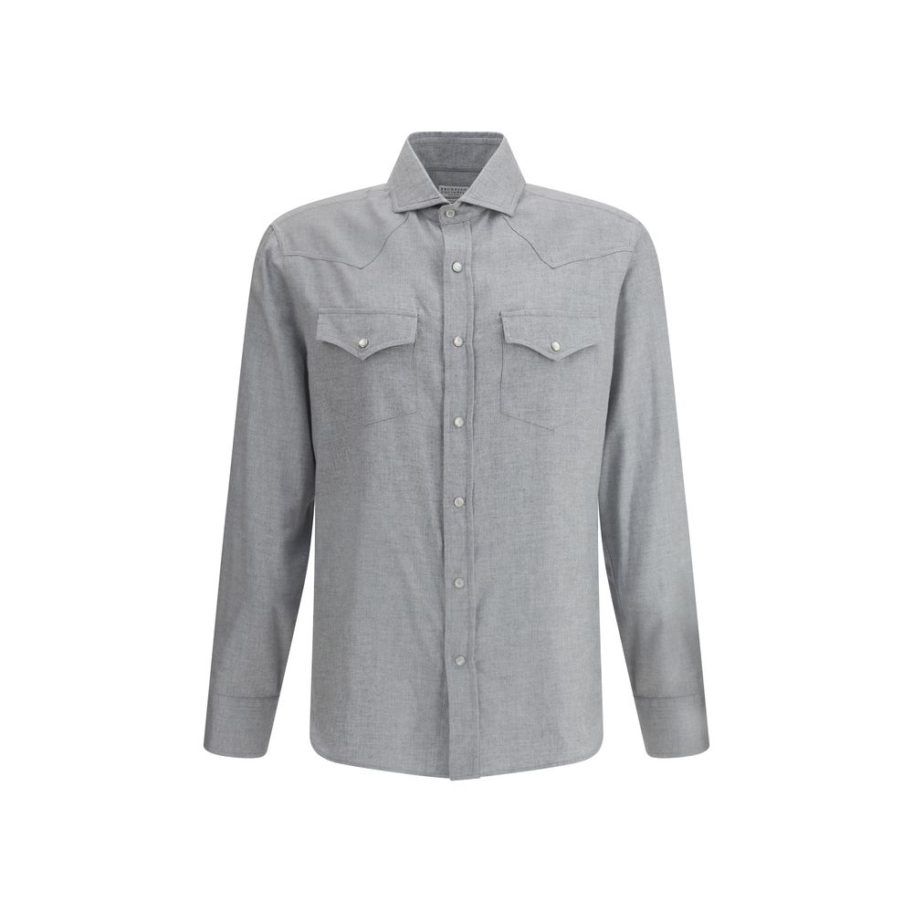 Gray Cotton Pattern Shirt
