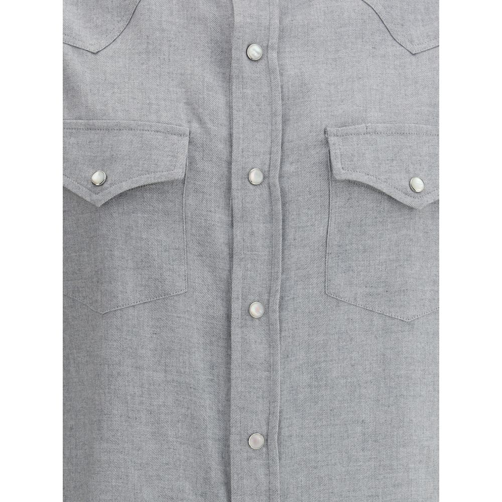 Gray Cotton Pattern Shirt