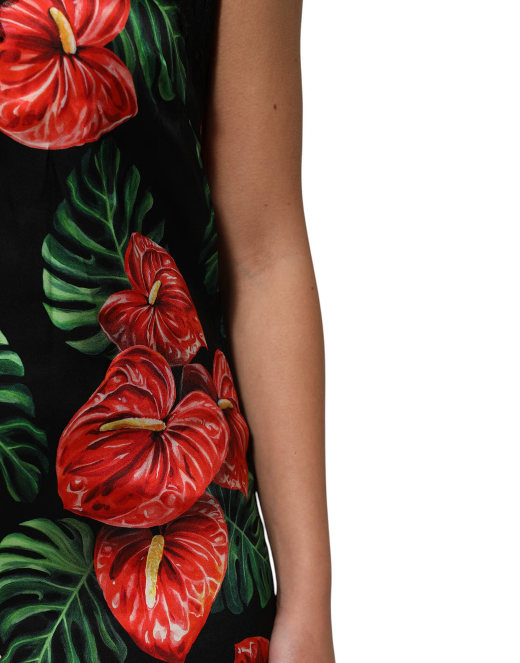 Black Floral Lace Trim Chemise Lingerie Dress