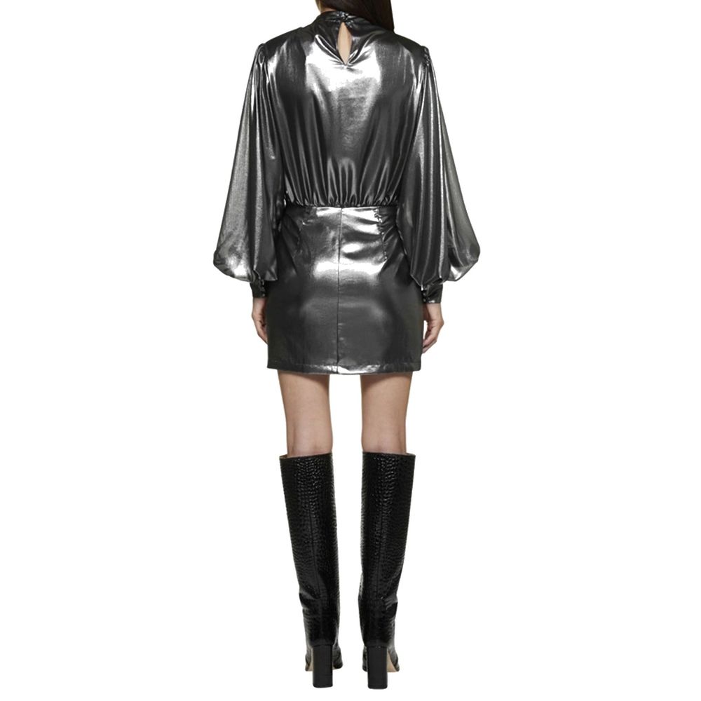 Silver Polyester Cocktail Dress
