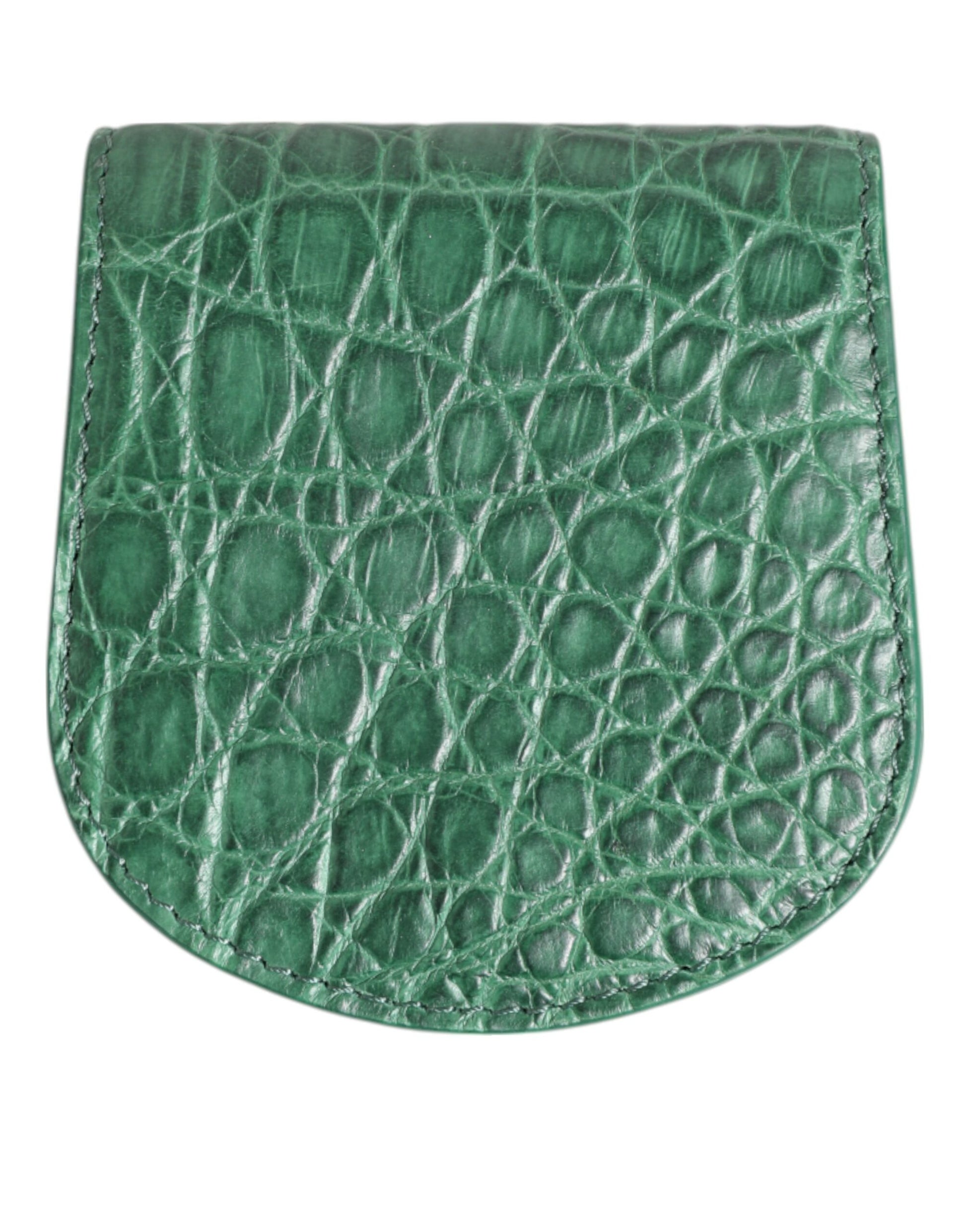 Green Exotic Skin Coin Condom Case Holder Pocket Wallet