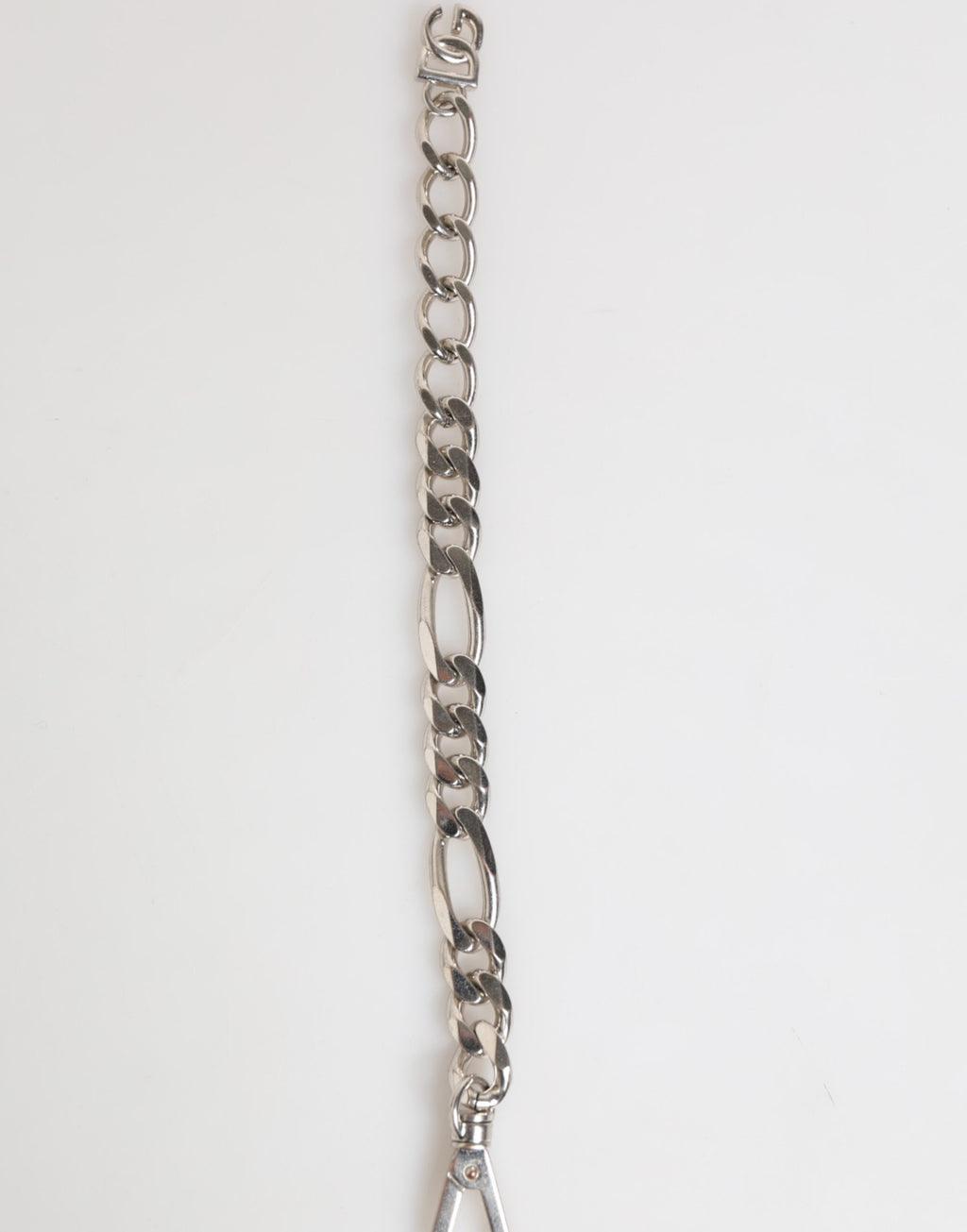 Silver Tone Brass Chain Lobster Clasp DG Logo Bracelet