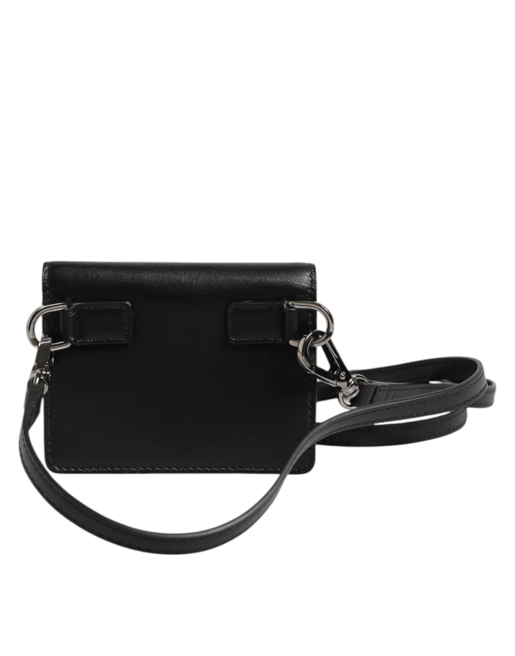 Black Leather Bifold Card Holder Crossbody Men Borse Bag