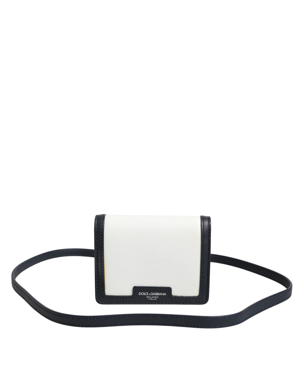 Beige Black Leather Card Holder Crossbody Men Borse Bag