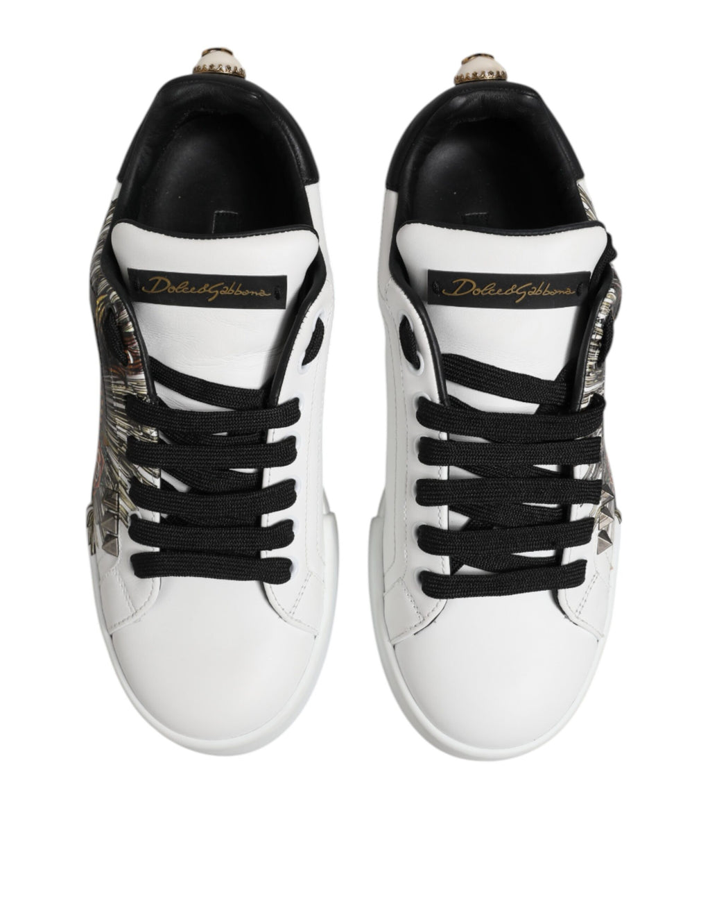 White Leather Portofino Lace Up Sneakers Shoes