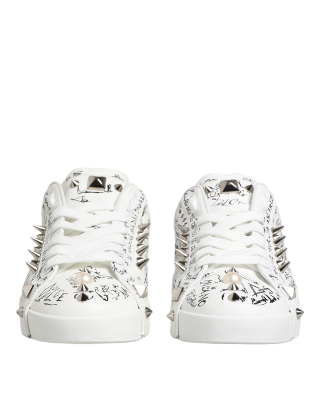 White Portofino Studded Men Sneakers Shoes
