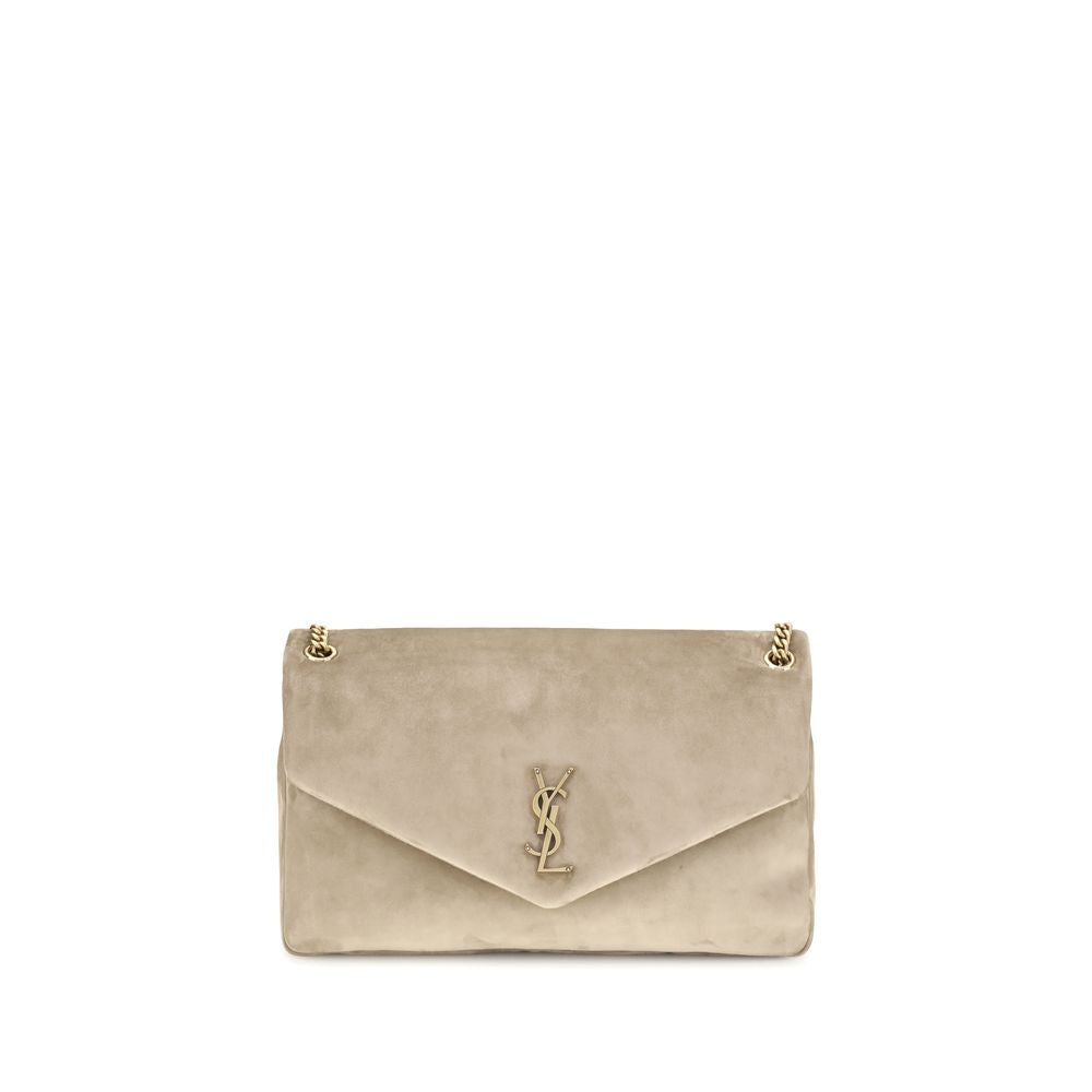 Beige Calf Leather Bos Taurus Shoulder Bag