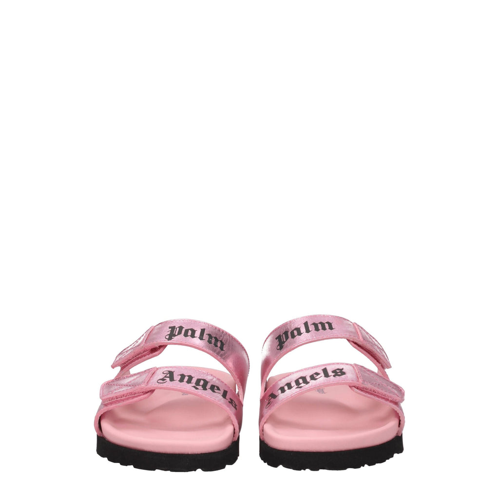 Pink Leather Slippers Sandals