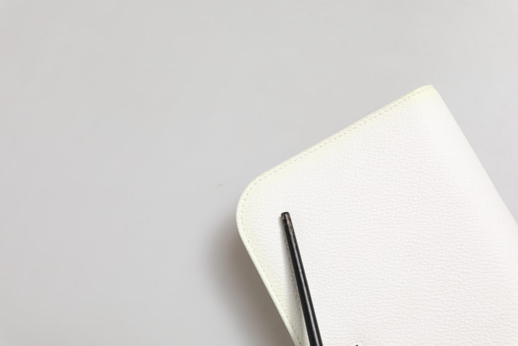 White Leather Logo Plaque Zip Around Continental Wallet