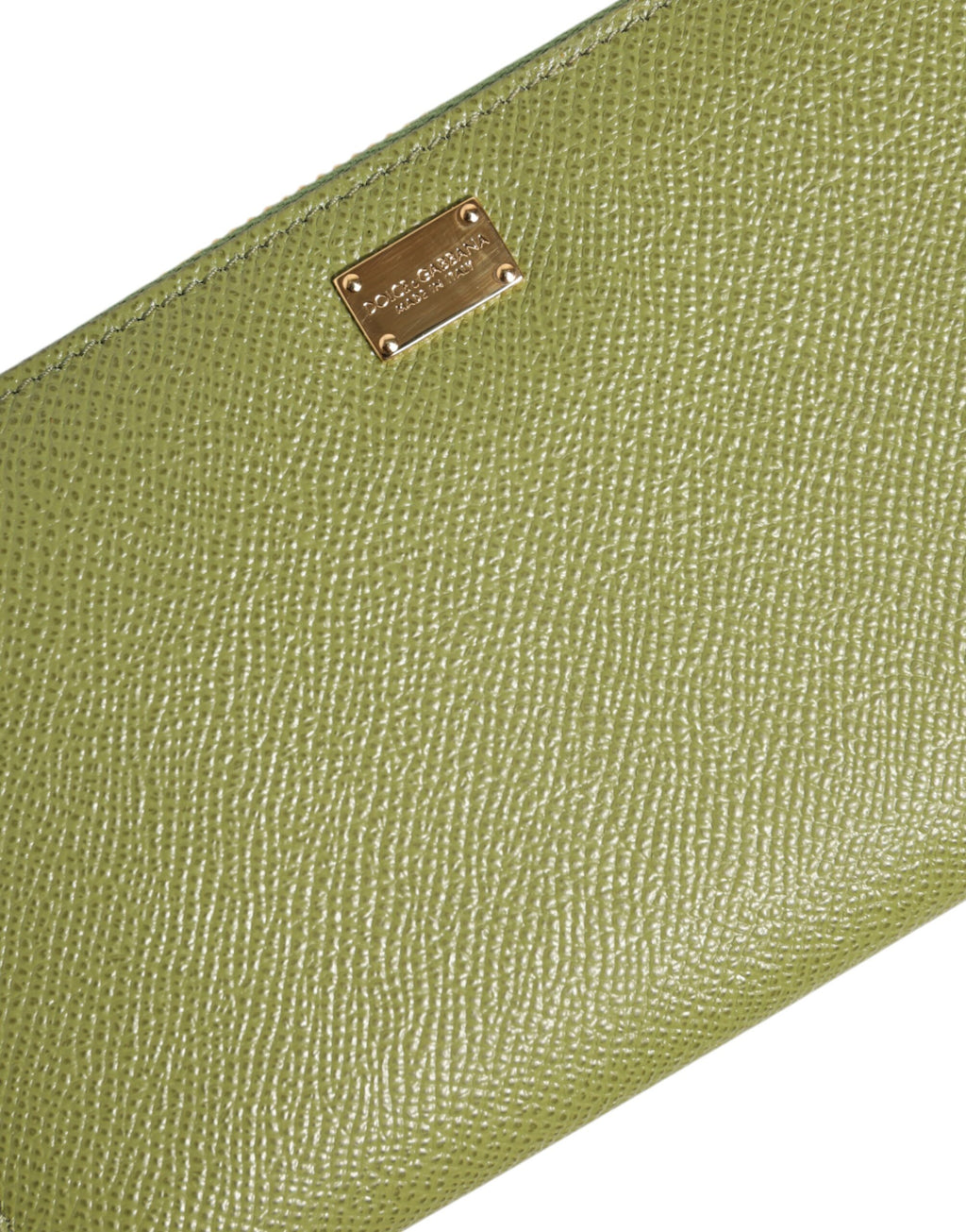 Green Leather Logo Plaque Zip Around Continenta Wallet
