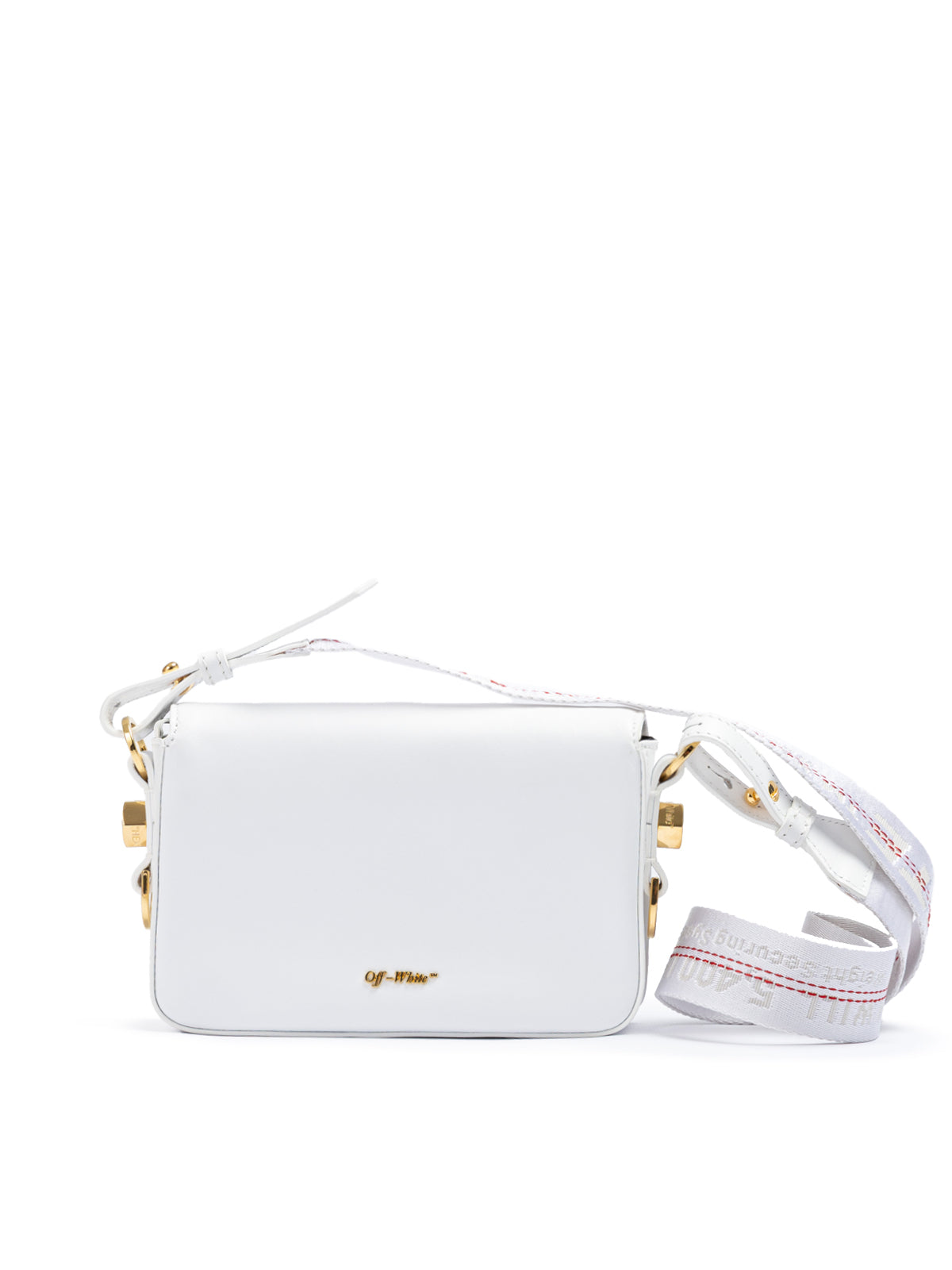 White/Gold  Metallic Stripe Mini Crossbody Bag