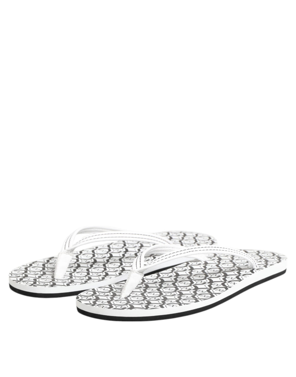 Black White Logo Beachwear Flats Slipper Shoes