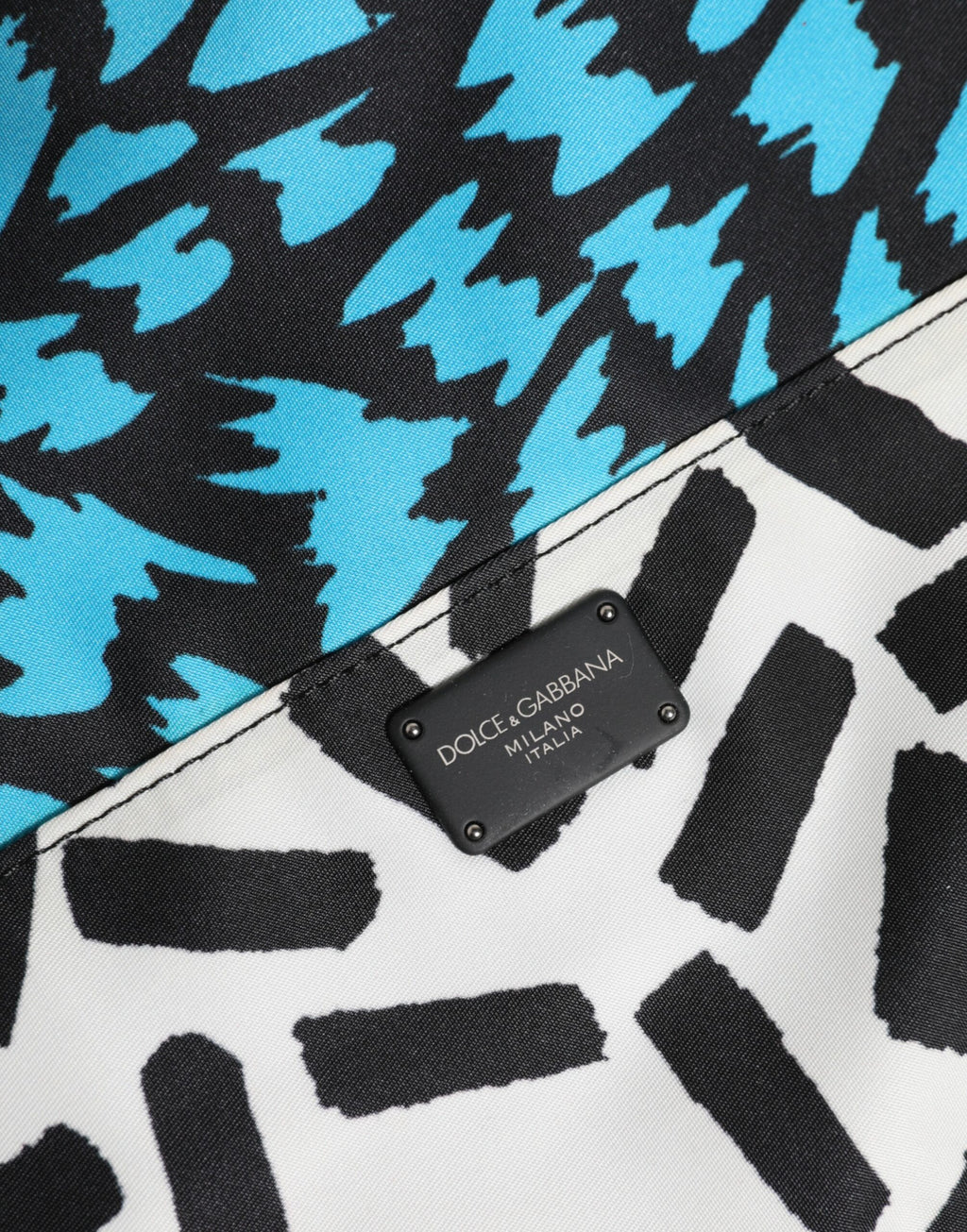 Multicolor Printed Nylon Logo Plaque Men Clutch Pouch Bag