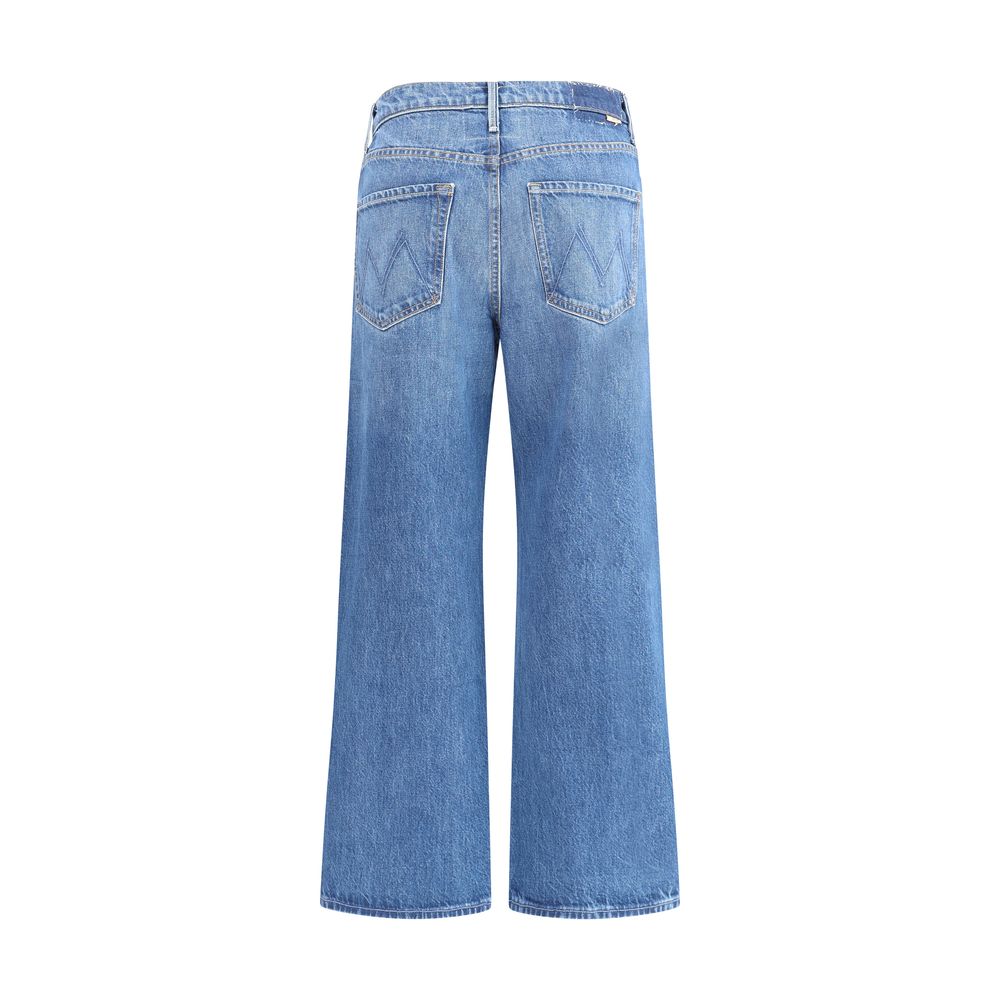 Blue Cotton Cropped Jeans
