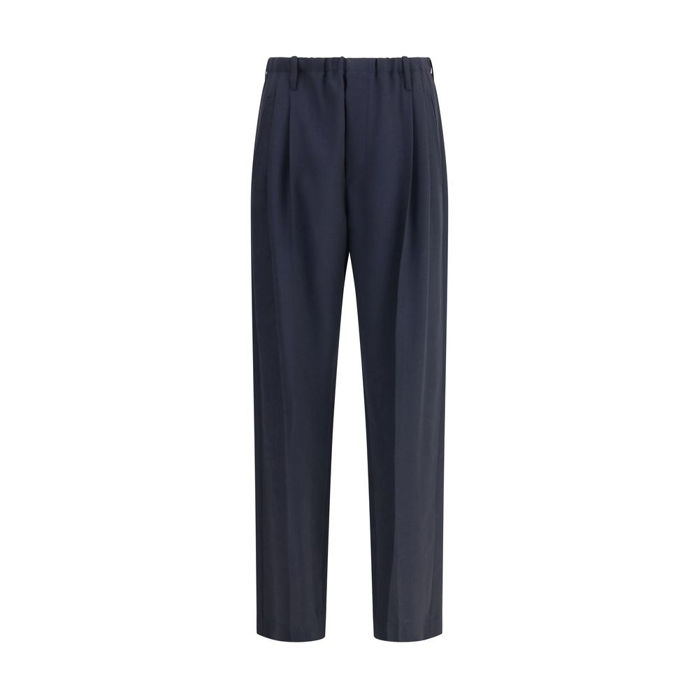 Gray Fleece Wool Casual Pants