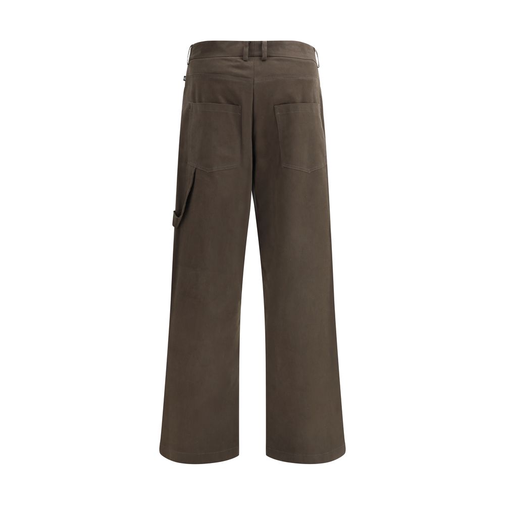 Brown Cotton Casual Pants