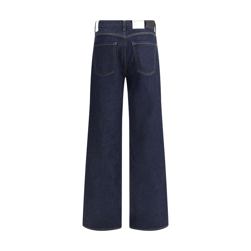 Blue Recycled Cotton Straight-Leg Jeans
