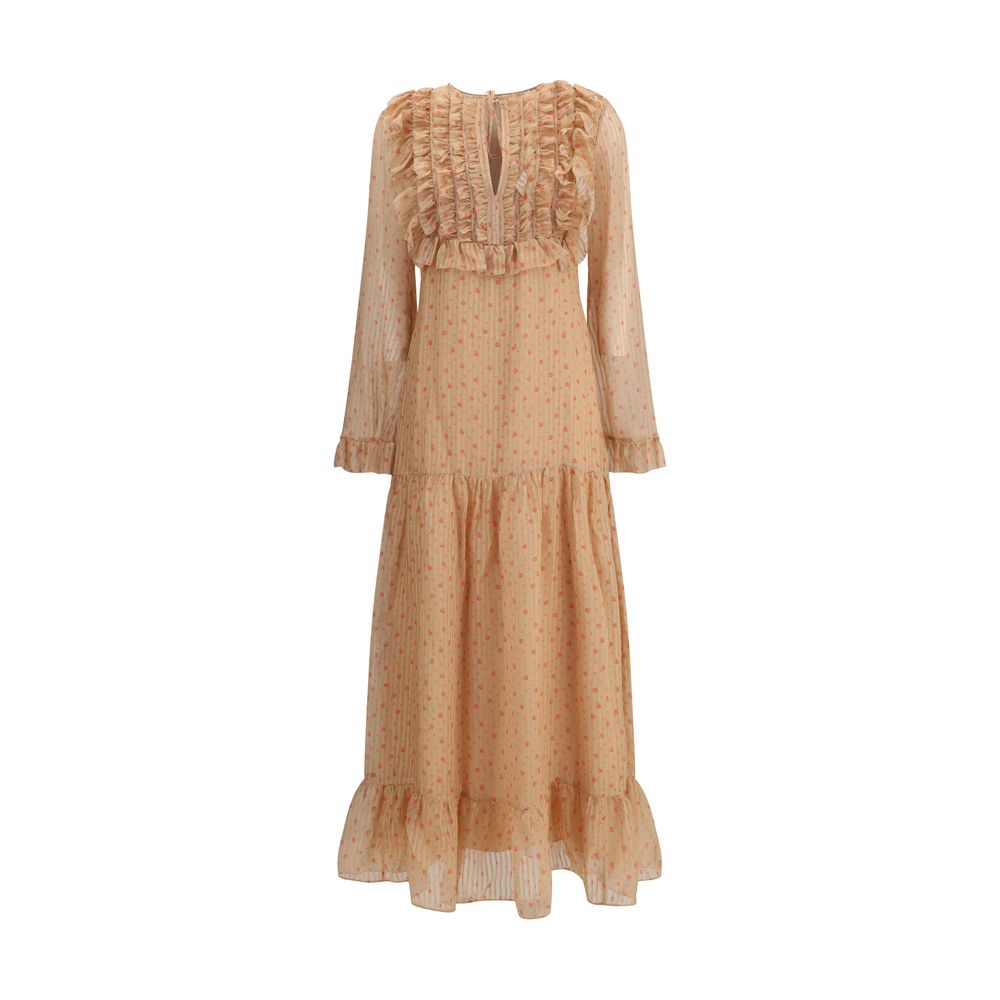 Multicolor Silk Long Dress