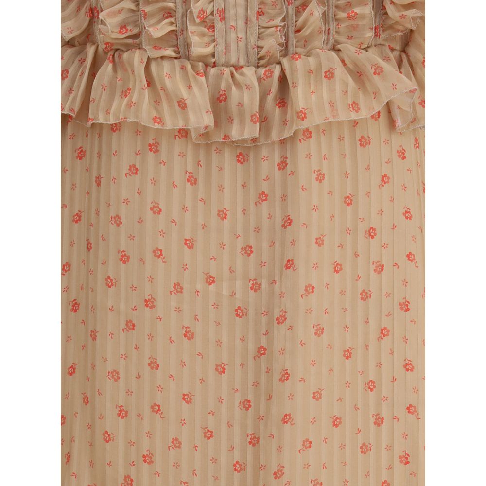 Multicolor Silk Long Dress