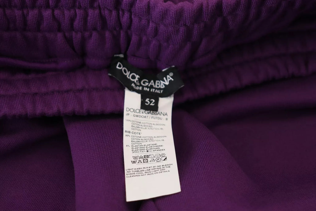 Purple Cotton Cargo Sweatpants Jogging Pants
