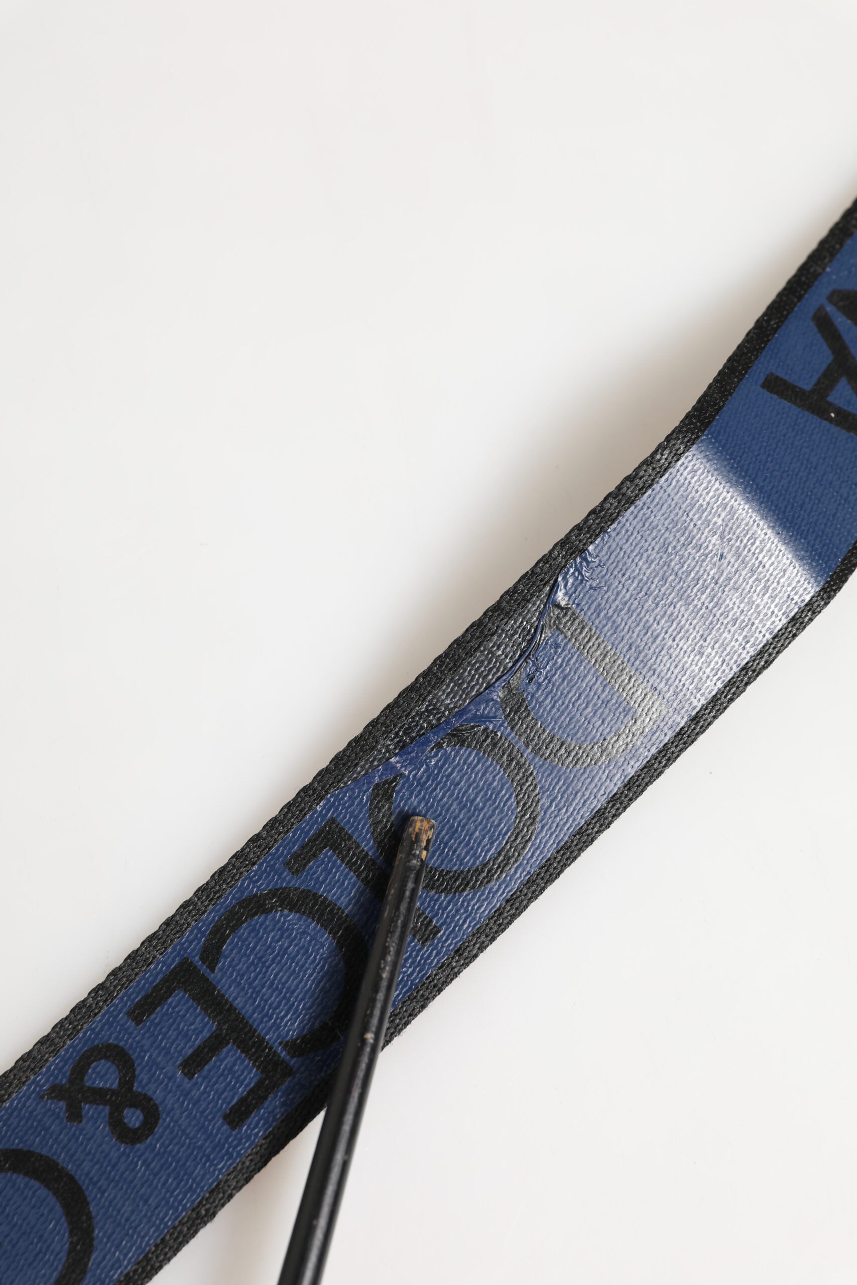 Black Blue DG Logo Silver Metal Buckle Belt