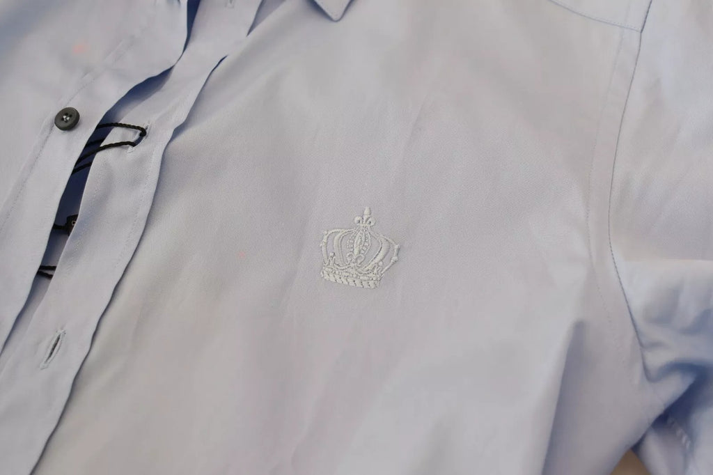 Light Blue Cotton Slim Fit Dress Shirt