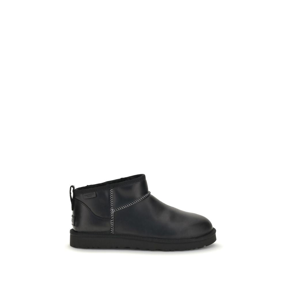 Black Calf Leather Bos Taurus Ankle Boots