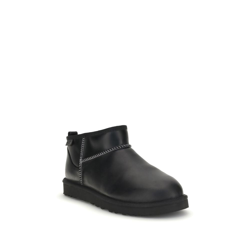 Black Calf Leather Bos Taurus Ankle Boots