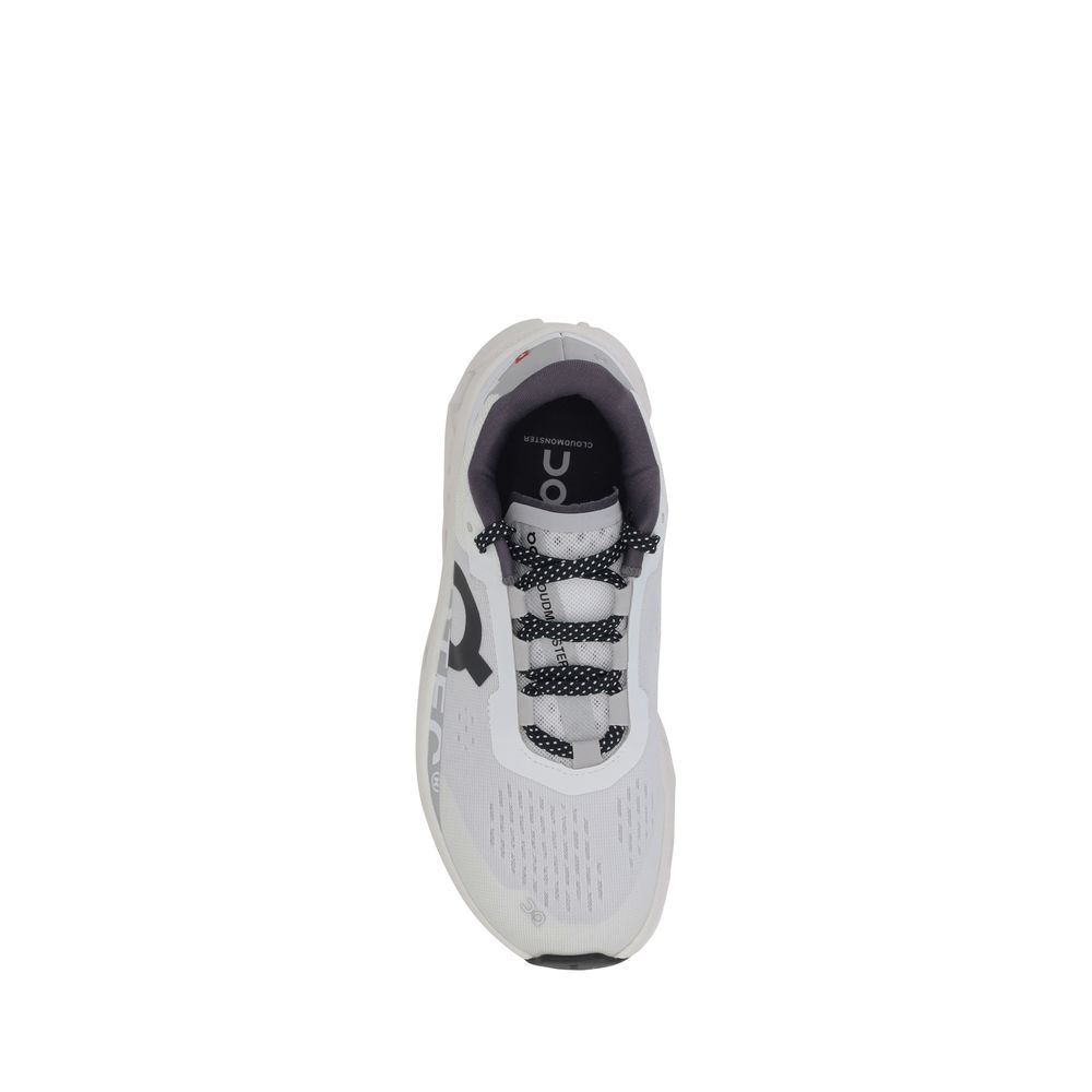 White Polyester Athletic Sneakers