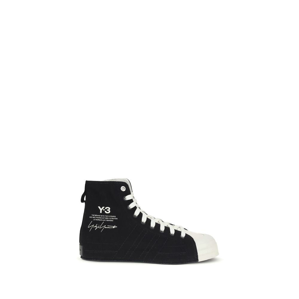 Black Fabric High Top Sneakers