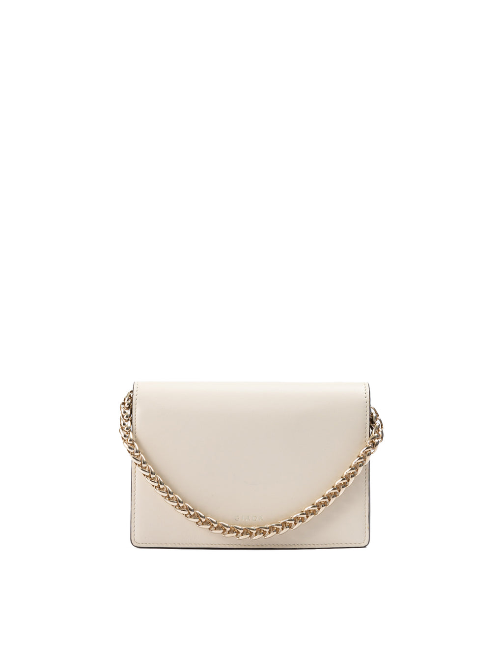 Beige Leather Clutch Bag
