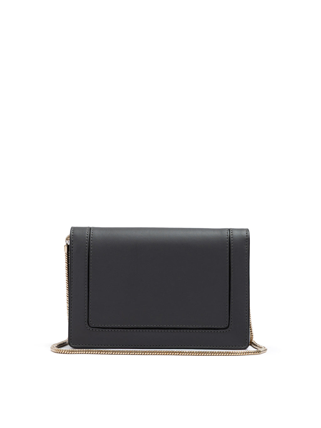 Dark Grey Leather Clutch Bag