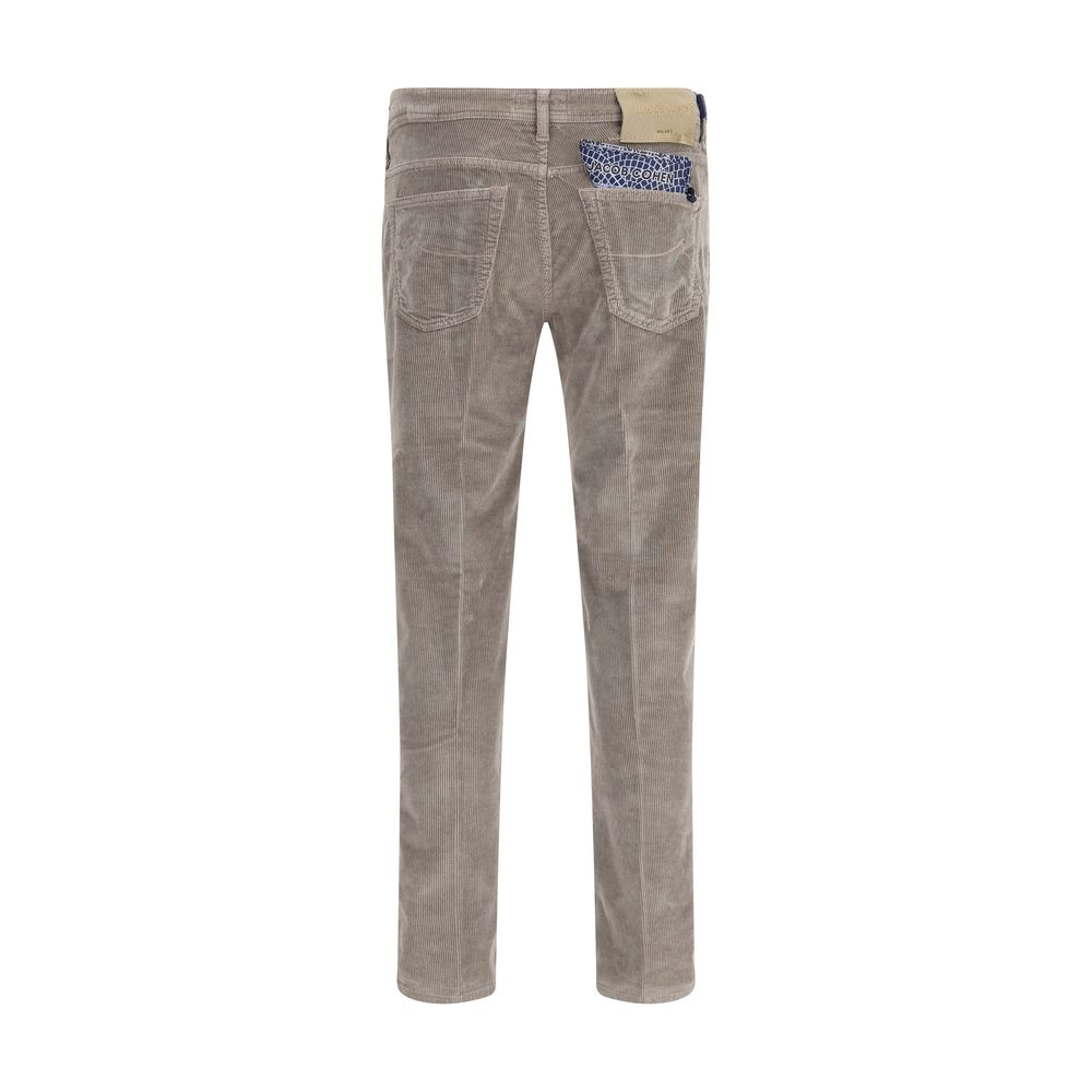 Gray Cotton Casual Pants