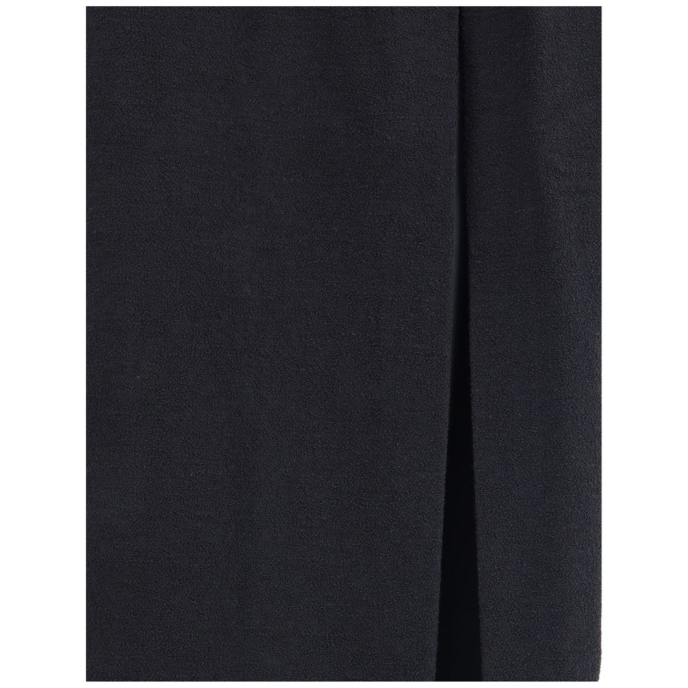 Black Wool Long Skirt