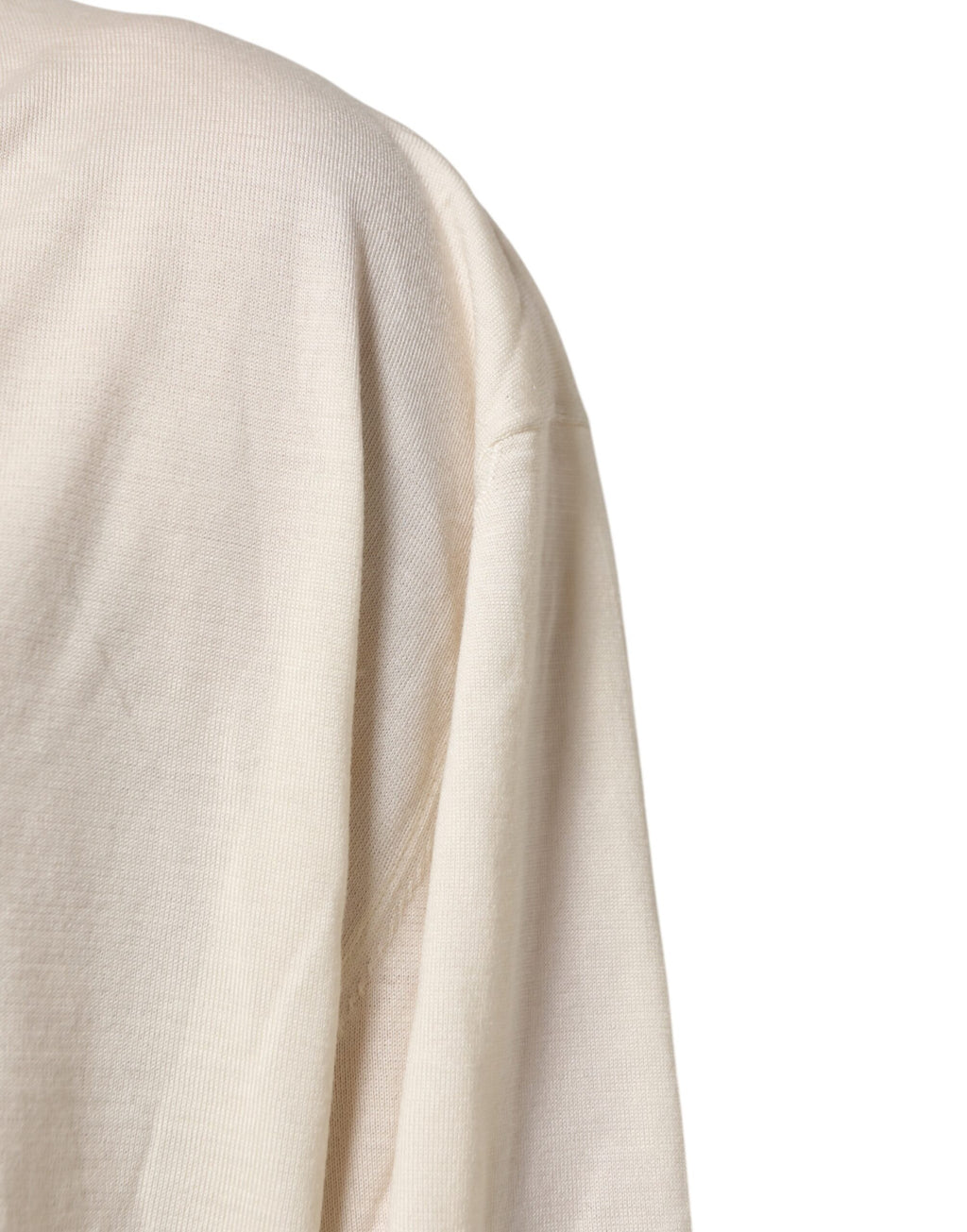 Ivory Virgin Wool Men V-Neck Knit Sweater