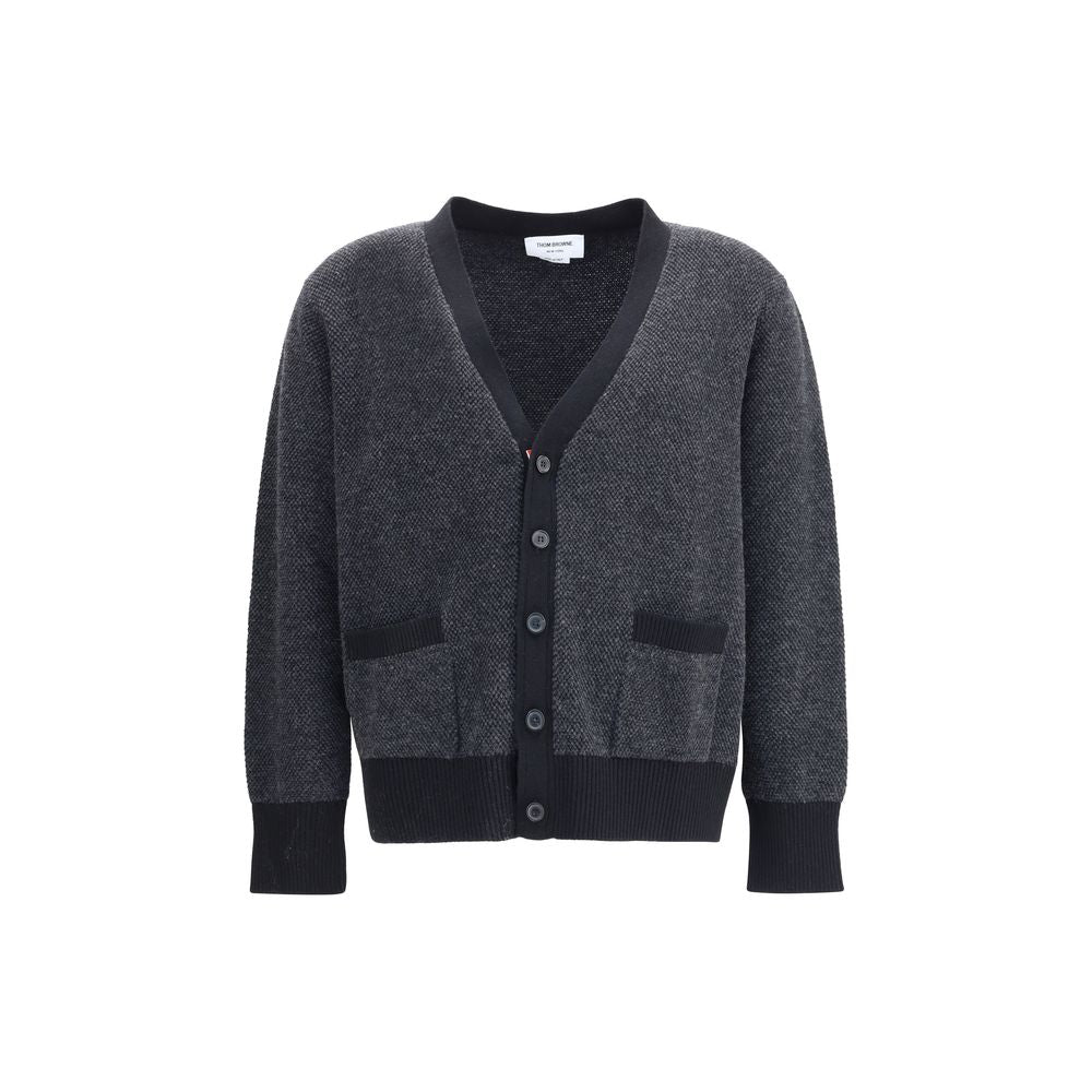 Black Fleece Wool Cardigan