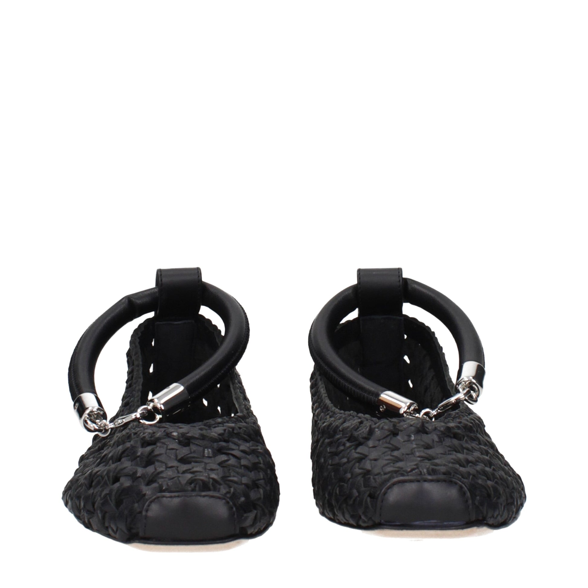 Black Leather Ballet Flats