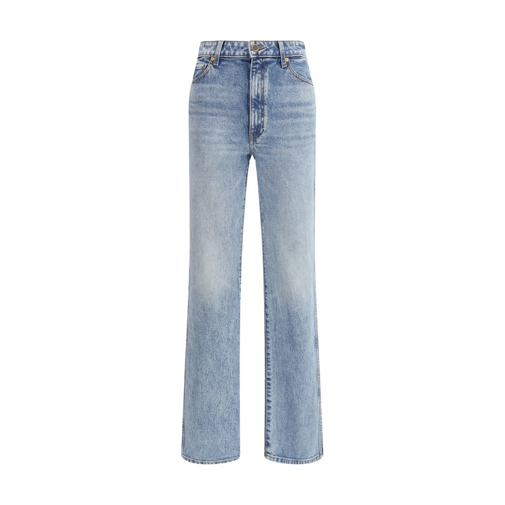 Light Blue Cotton High-Waisted Jean
