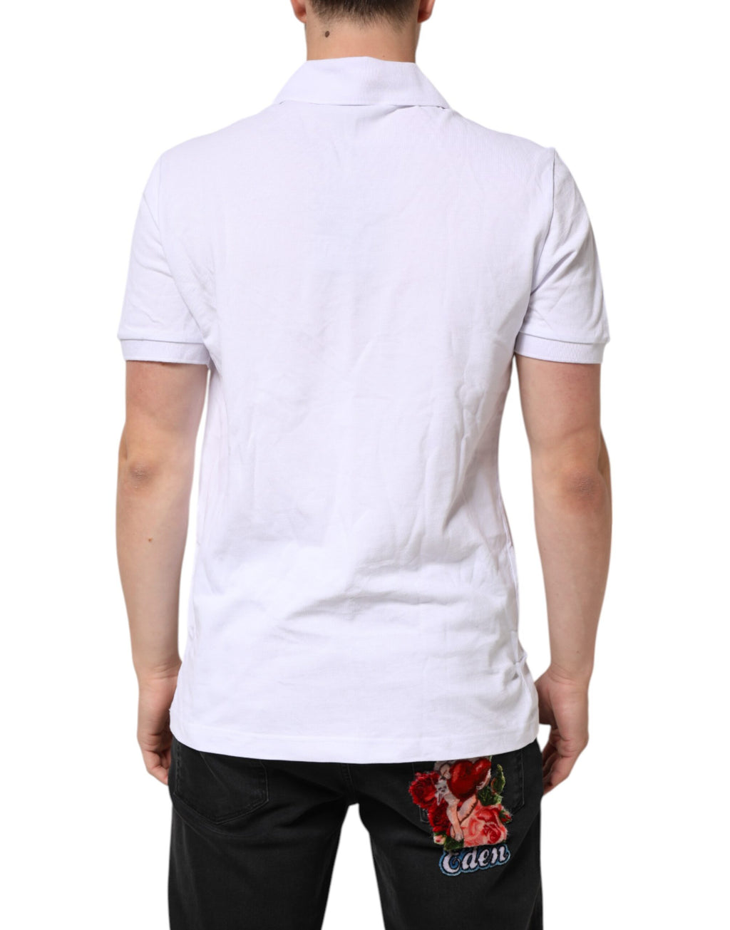 White Cotton DG Heart Logo Embroider T-shirt