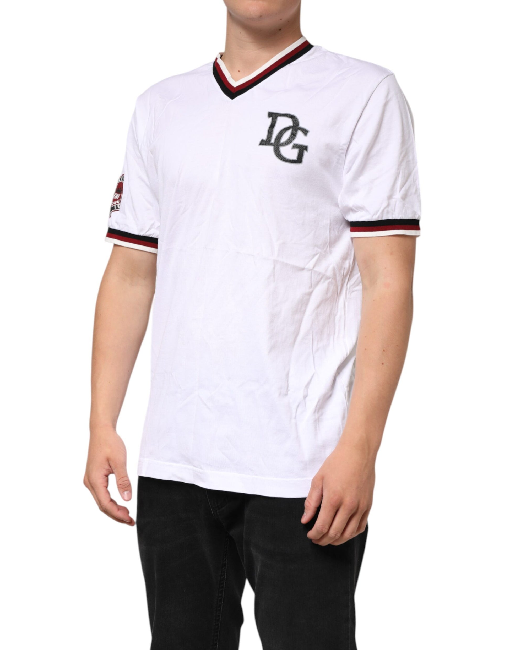 White #DGMillennials King Crown V-neck T-shirt