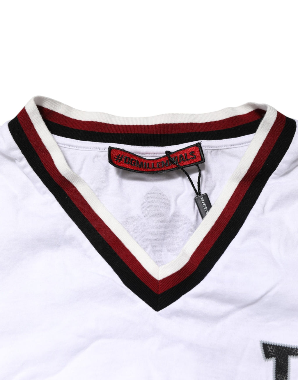 White #DGMillennials King Crown V-neck T-shirt