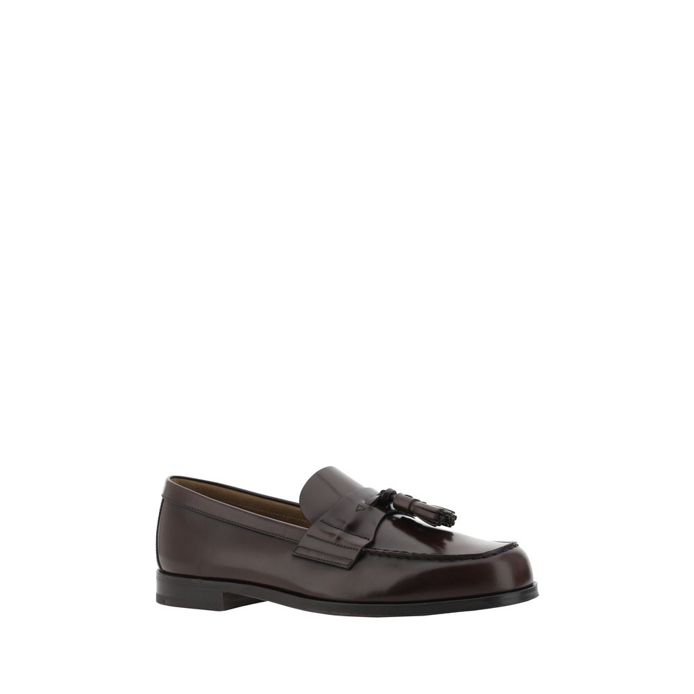 Brown Calf Leather Bos Taurus Slip-On Loafers