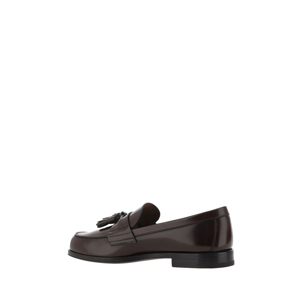 Brown Calf Leather Bos Taurus Slip-On Loafers