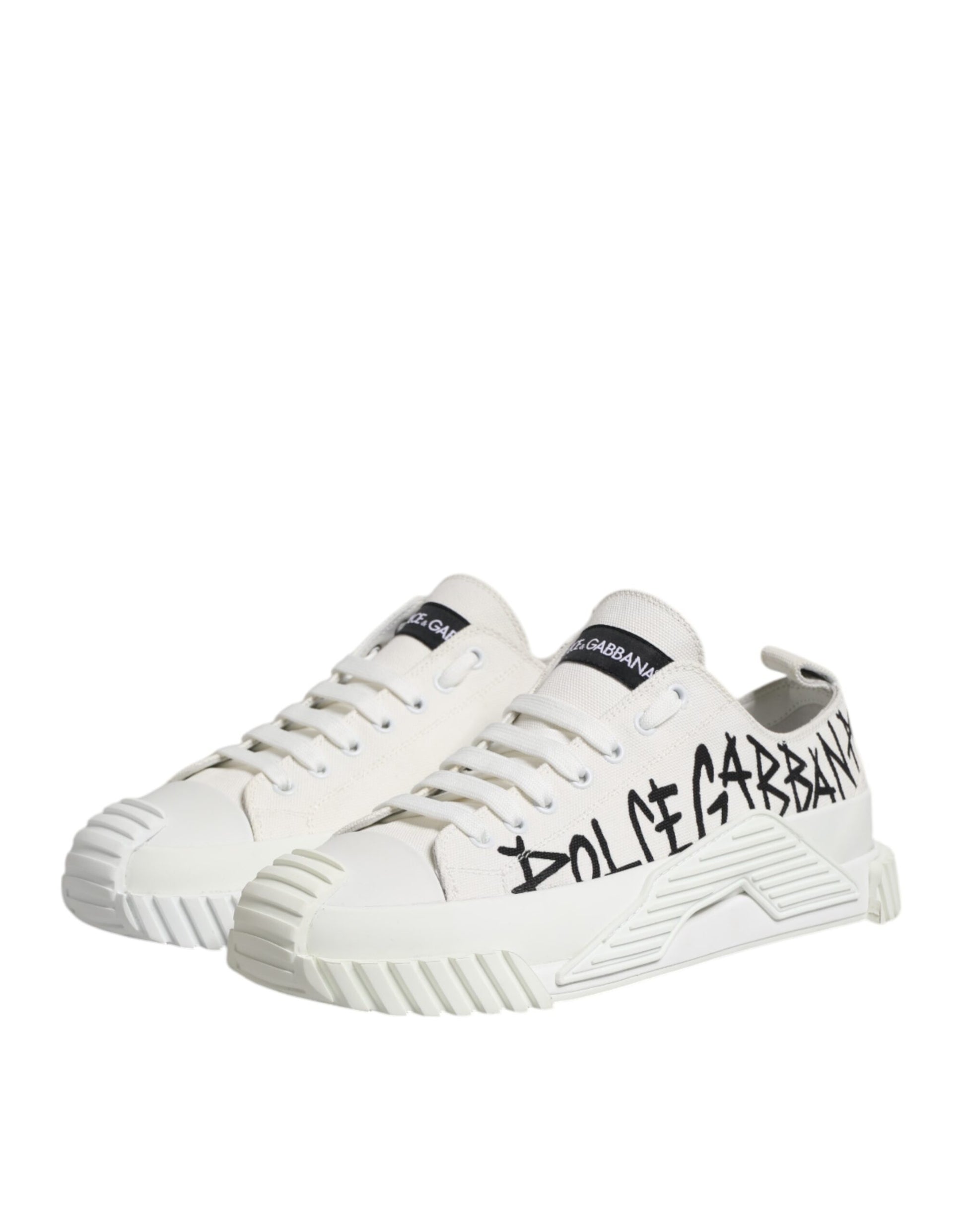 White Logo Graffiti Low Top Sneakers Shoes